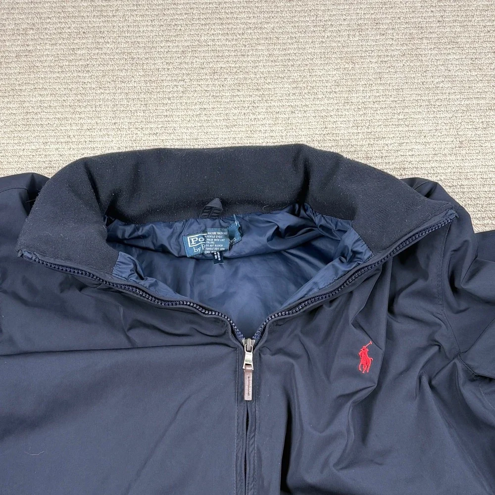 Polo Ralph Lauren Pack Hooded Windbreaker Jacket Mens‎ XXL Navy Blue VTG